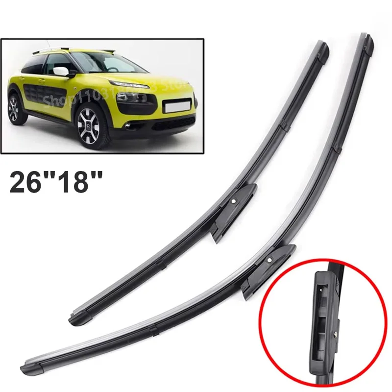 

Wiper Front Wiper Blades Set For Citroen C4 Cactus 2014 - 2023 Windshield Windscreen Window Brushes 26"+18"