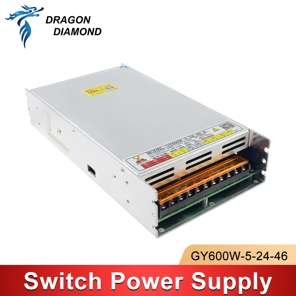 Guanyang CNC Switch Power Supply GY600W-5-24-46 Triple Output DC5V 3A 24V 3A 46V 11A for Laser Cutting and Engraving Machine