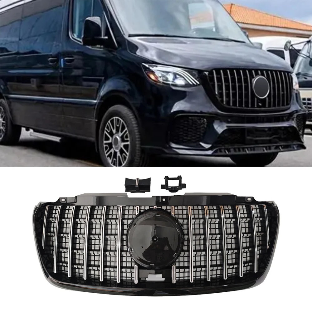 Решетки переднего бампера для Mercedes-Benz Sprinter W907 2018 2019 2020 2021 2022 2023, гоночная решетка из АБС-пластика для личного подъема