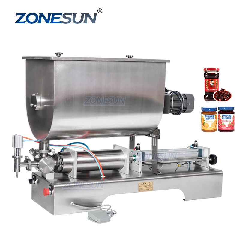 

ZONESUN ZS-GTU1 Gel Cosmetic Hand Sanitizer Honey Paste Cooking Oil Cream Bottle Mixing Filling Machine