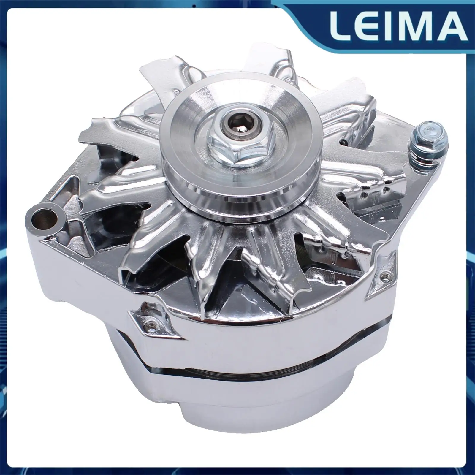 110Amp Chrome Alternator For GM 305 350 BBC SBC Bobcat Buick Case 240-204-3DC 1-2400-11DR-2 7127-SE105C ADR0335-C 21-7127-SE105C