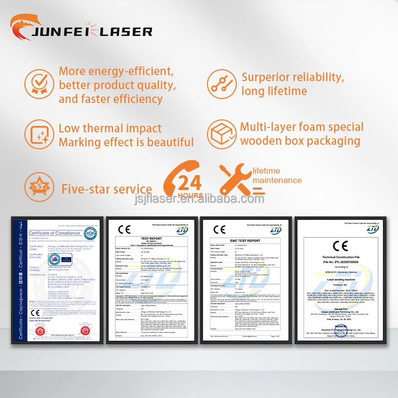 JUNFEI 100W Sumber Laser 1064nm Daya Tinggi untuk Suku Cadang Peralatan Laser Logam Raycus JPT untuk Konstruksi Mesin Penandaan Laser