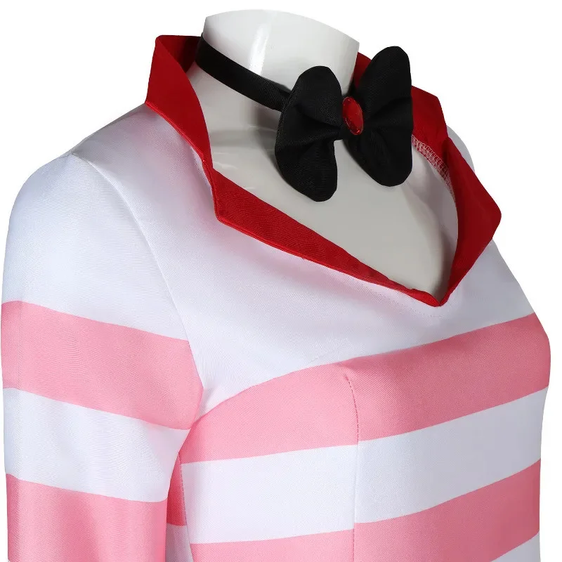 Hazbin Hotel Cosplay Angel Dust Costume Dress Sweatshirt with Glove Women Suits Halloween Outfits - view 5