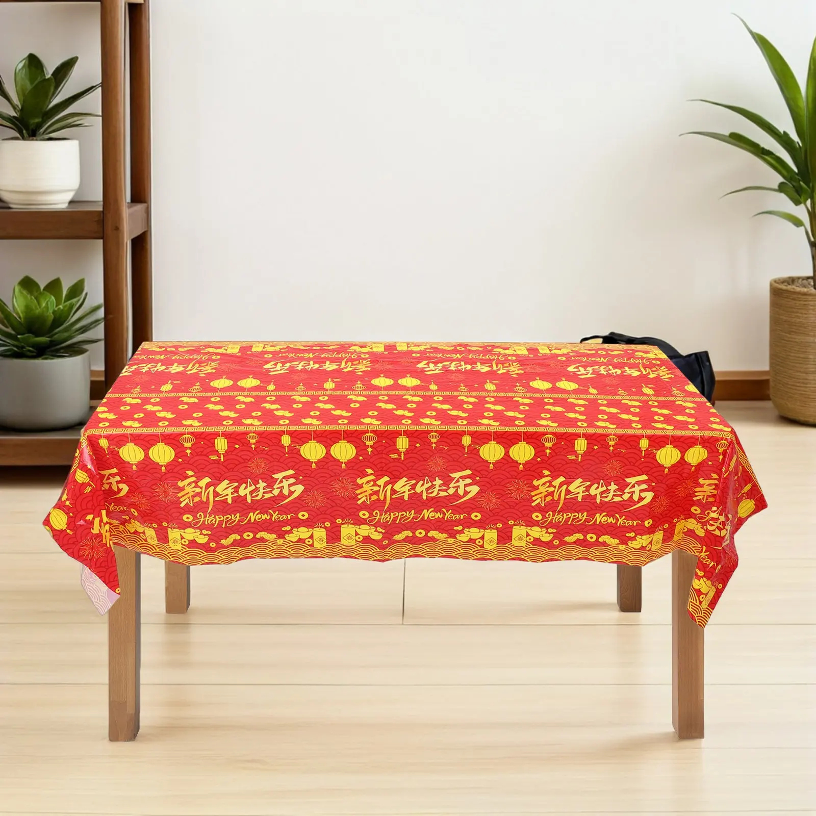 2 Pcs New Year Party Tablecloth Decor 2026 Horse Chinese Asian Anniversary Dining Wedding PET Cover Birthday
