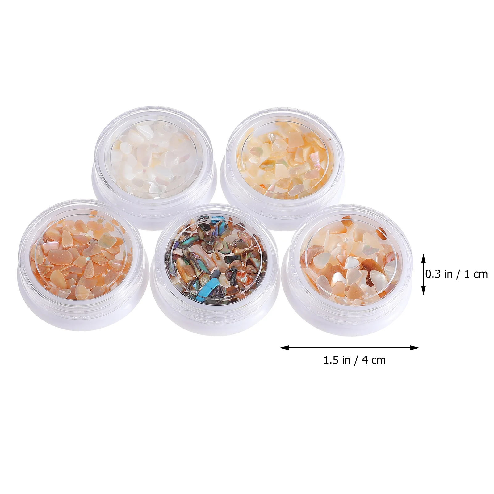 

5pcs Chic Shell Nail Art Decorations Crushed Shells Glitter Stickers Stylish Manicure Supplies For Natural Artificial Nails Diy