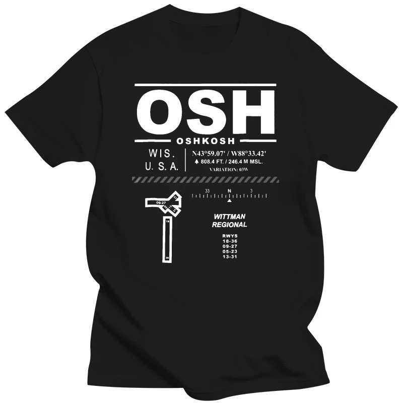 2019 Fashion Men T shirt Wittman Regional Airport Oshkosh Wisconsin EAA OSH T Shirt