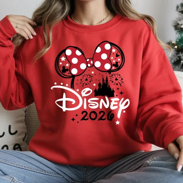 2026 المرأة ديزني لاند القلعة ميني ميكي البلوز الرجال سترات قطنية عالية الجودة البلوز الخريف الشتاء الصوف المتضخم كم طويل #1