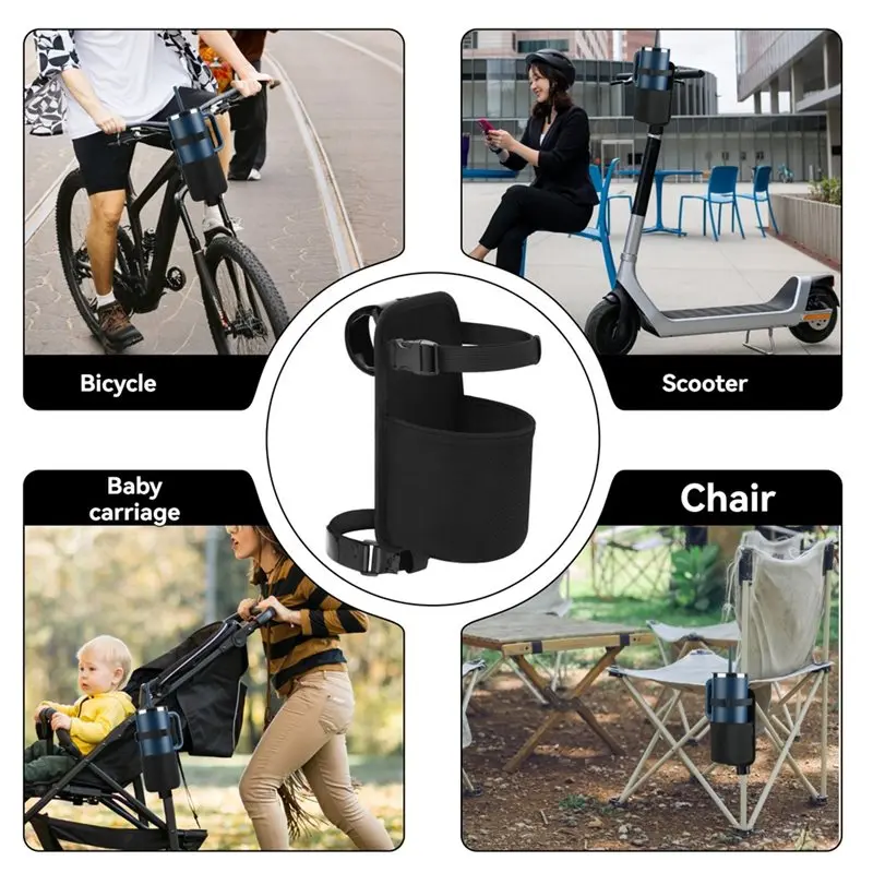 ABKO-Bike Cup Holder Universal Handlebar Water Bottle Cage Water Bottle Holder For Bicycles, E-Bikes, Scooters, Wheelchairs