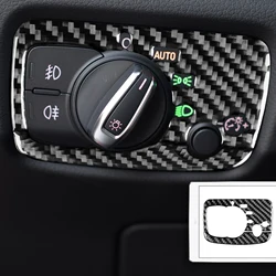 Real Carbon Fiber For Audi A3 S3 RS3 8V 2013 2014 2015 2016 2017 2018 Car Headlight Switch Trim Frame Car Accessory