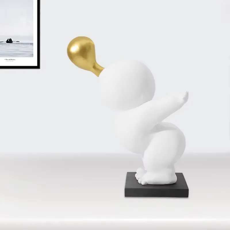 Nordic Modern Blowing Bubble Home Decoration Character Ornament