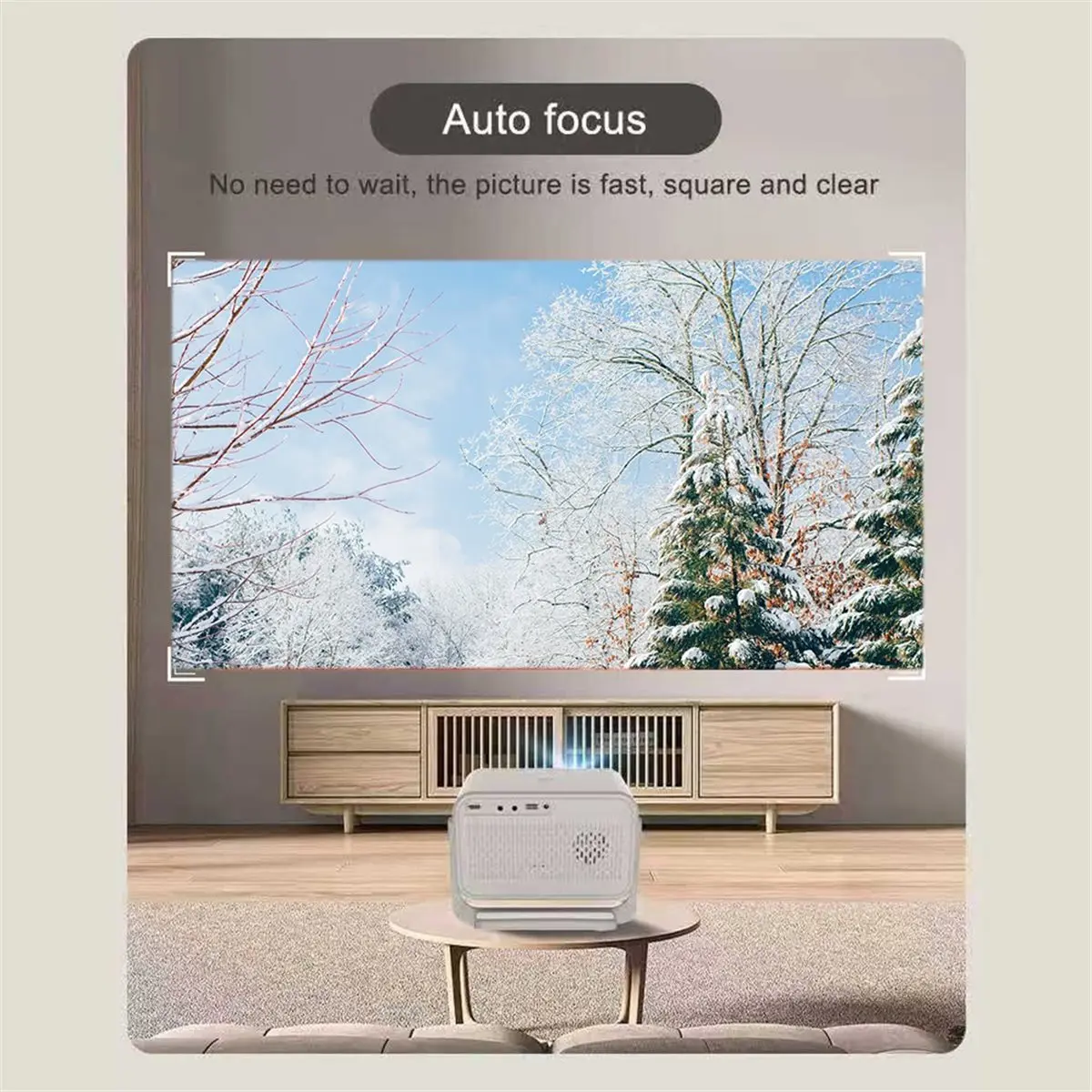 INABEZ Portable HD 1080P Smart for Android Projector Video Proyector for Home and Office EU PLUG