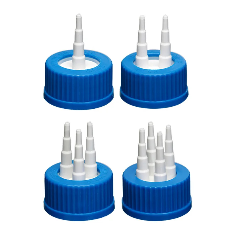 

GL45 feeding bottle cap single pass two pass three pass four pass PP reaction bottle cap mobile phase cap 5 pieces