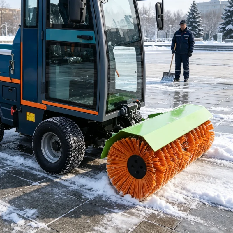 Wholesale B2b Supply 48 Inch Cutting Width Driving Snow Sweeper With Warm Heated Seat For Parking Lots To Cut Labor Cost