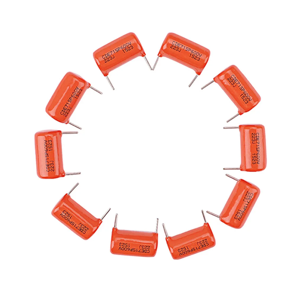 

1 set Orange Cutting Foot Capacitors 715P Series Copper Leads Guitar Bass Excellent Stability Clean Sound Musical Instrument