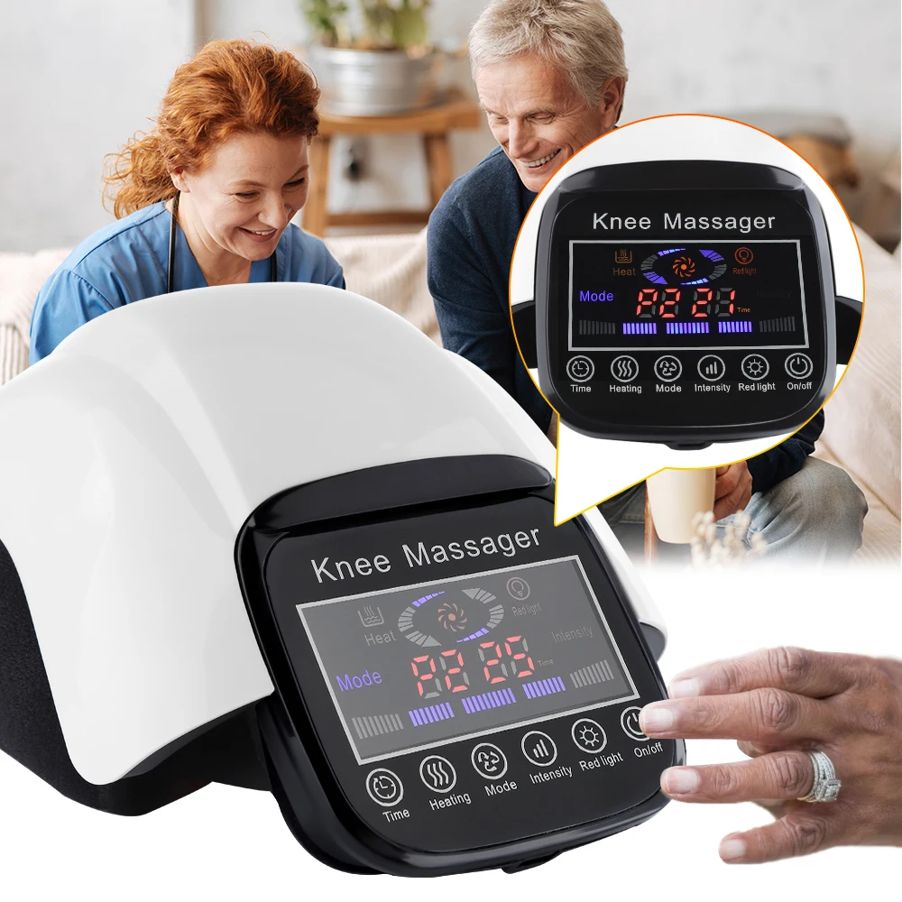 

Electric Infrared Heating Knee Pads Air Pressure 3 Heating Levels Instrument Knee Massage Rehabilitation Pain Relief LCD Display