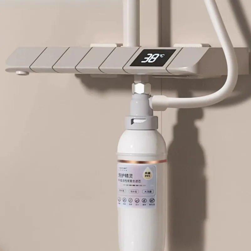 Water Pre Filter - Chlorine Removal & Scale Prevention for Bathroom Shower, Kitchen | Replaceable Cartridge System