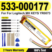 New Replacement Battery 533-000177 2000mAh For Logitech YR0073 MX KEYS Bateria + Free tools
