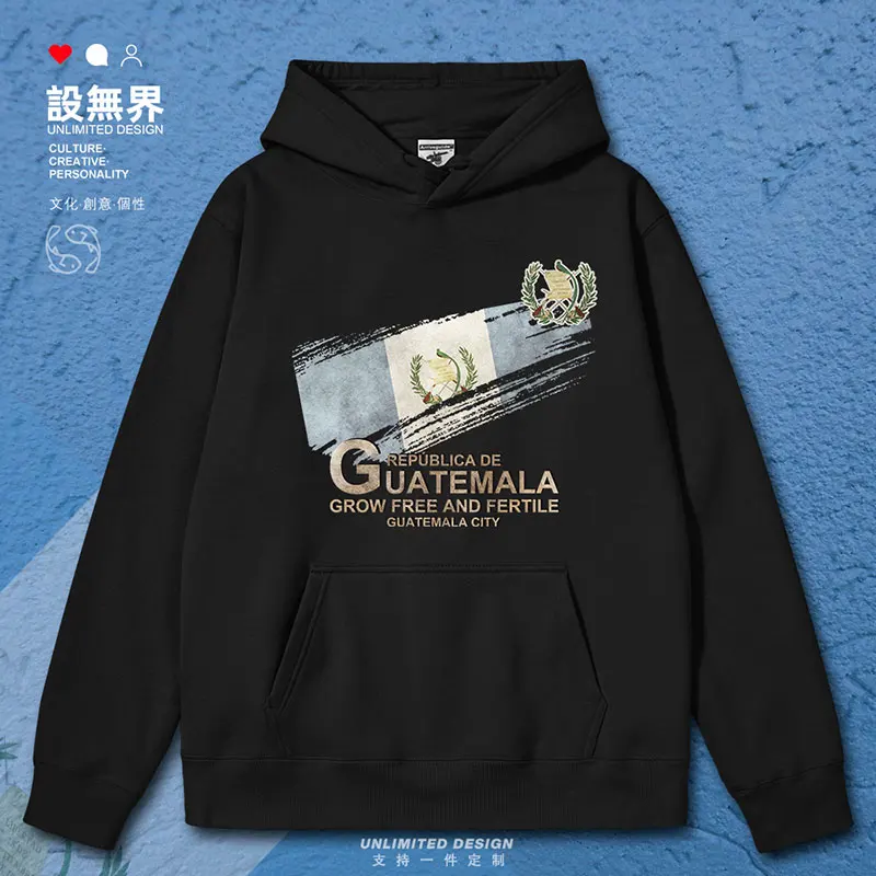 

The Guatemalan flag symbolizes national retro mens hoodies clothing long sleeve printed pullovers white clothes autumn winter