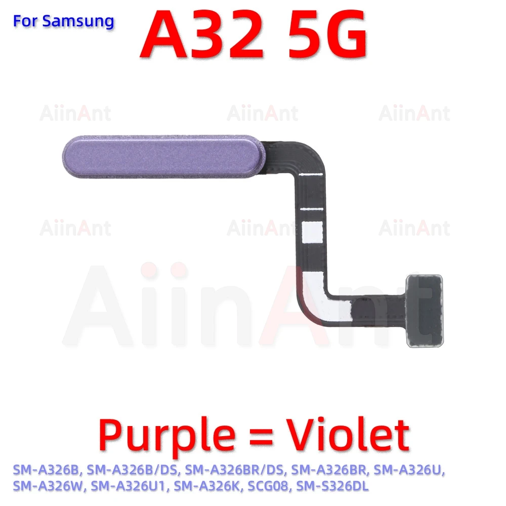 Aiinant Home Power Back Button Touch ID Finger Scanner Fingerprint Sensor Flex Cable For Samsung Galaxy A30 A40 A305F A305 A405F