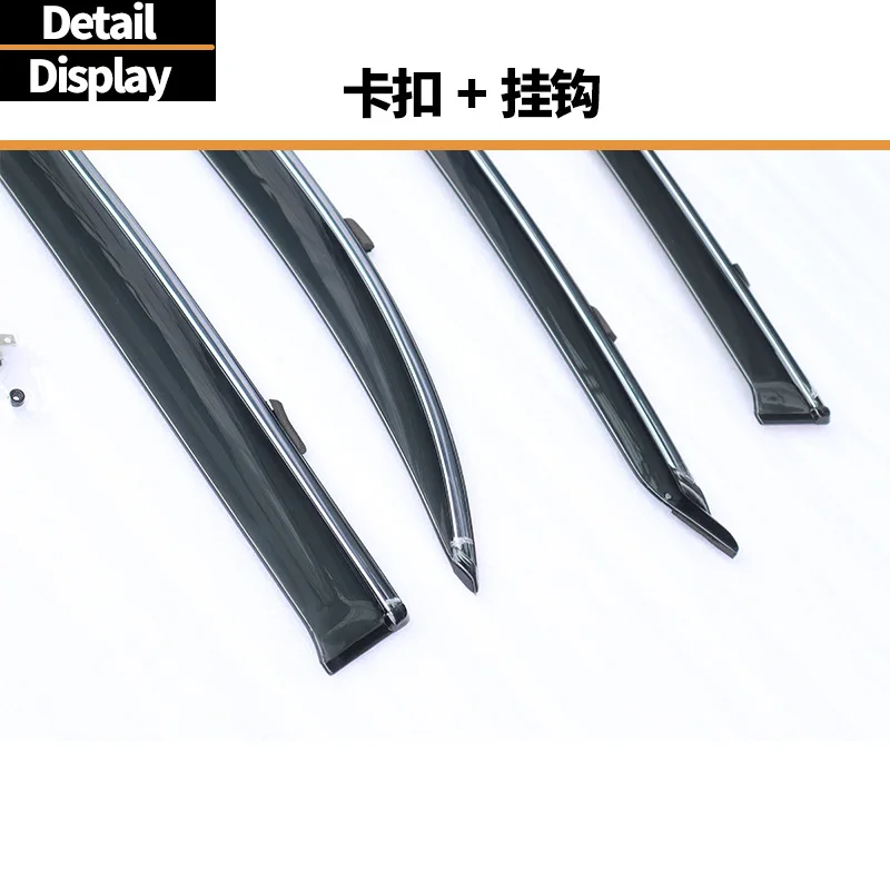 Injection-molded window rain shields, rain covers, and rain visors suitable for Toyota Corolla models from 2003 to 2008