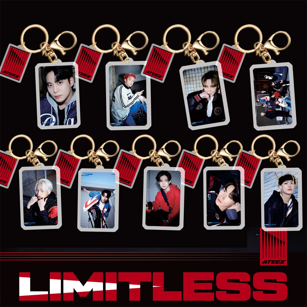 KPOP ATEEZ พวงกุญแจใหม่อัลบั้ม Limitless อะคริลิคพวงกุญแจจี้กระเป๋าตกแต่งอุปกรณ์เสริม Hongjoong ยุนโฮ San แฟนของขวัญ J87