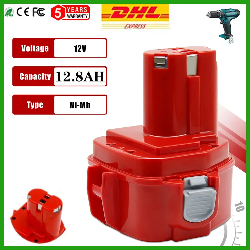 Batterie de remplacement pour Makita 12V PA12 NI-MH 9800mAh, compatible avec les outils électriques Makita PA1222 1220 1200 1220 1201 1233S