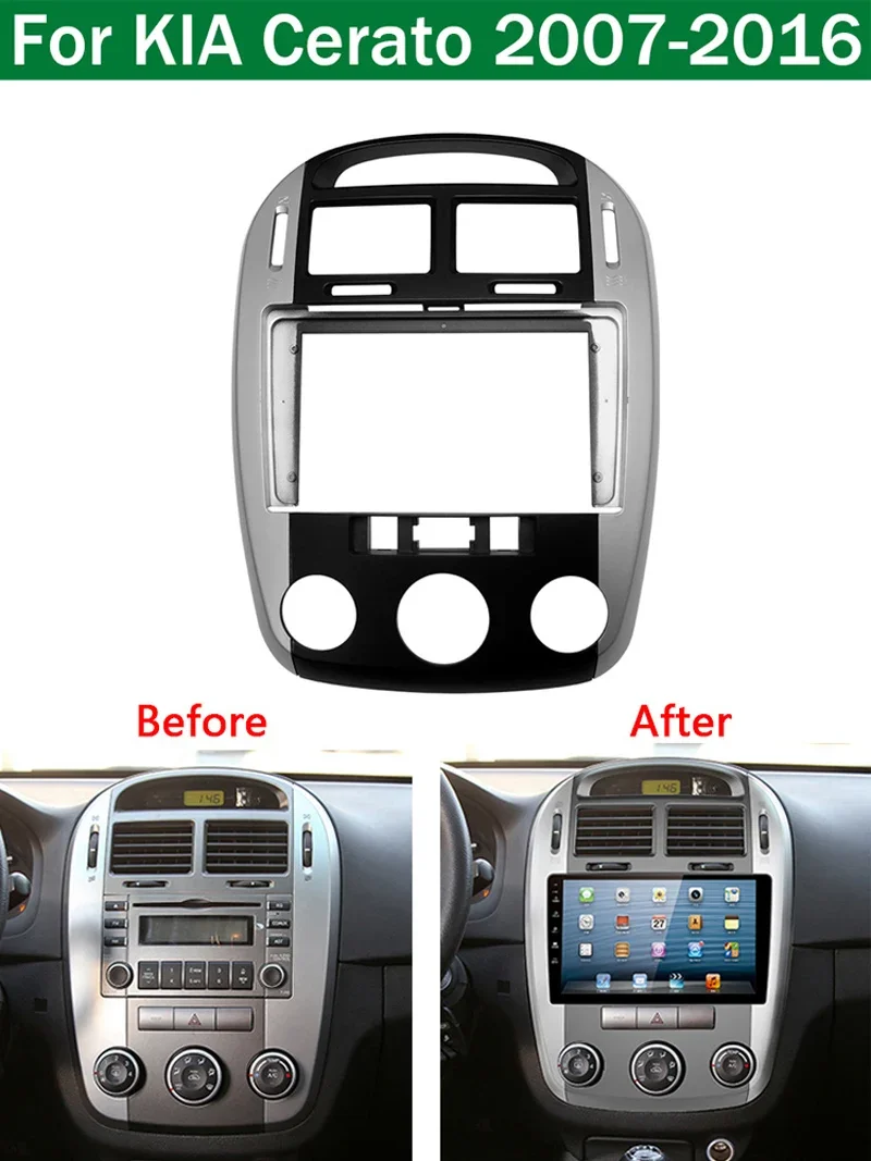 

9 Inch Car Radio Installation DVD GPS Mp5 ABS PC Plastic Fascia Plane Frame for KIA Cerato LX 2006-2009 Dash Kit car panel