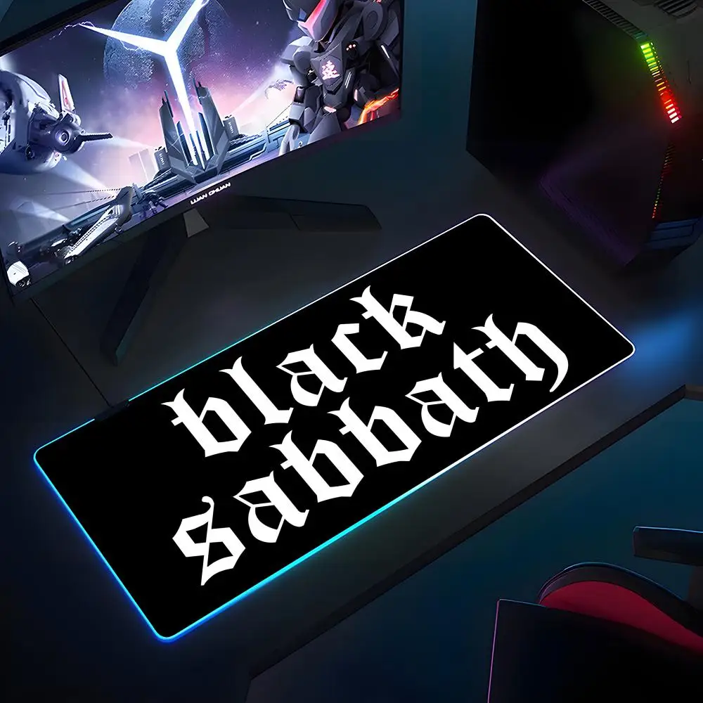 

Black Sabbath Band Mouse Pad RGB Rubber Antislip Keyboard Pad 40x90cm Mousepad Gaming Accessories XXL Office Computer Mat