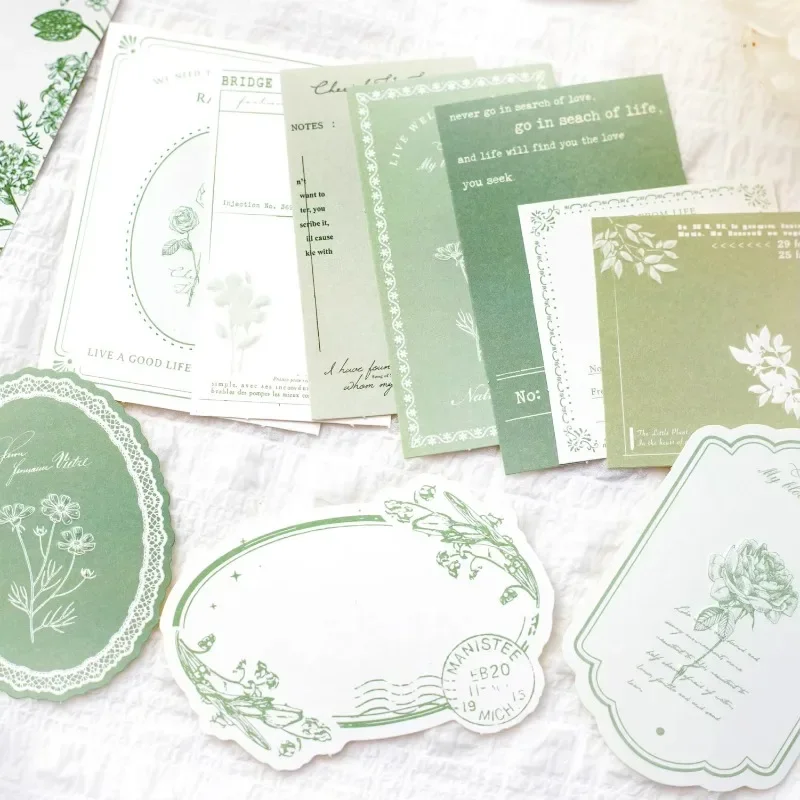 10pcsCorner Series Embossed Fresh Literature Handbook Per pack Garden Decorative Materials Notebooks 98mmx174mm