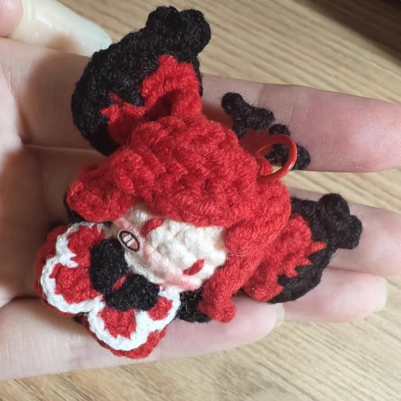 New Hazbin Hotel Alastor Niffty Small Soft Doll Kawaii Cartoon Keychain Knapsack Knitted Bag Charm Key Ring Ornaments Gift Toys