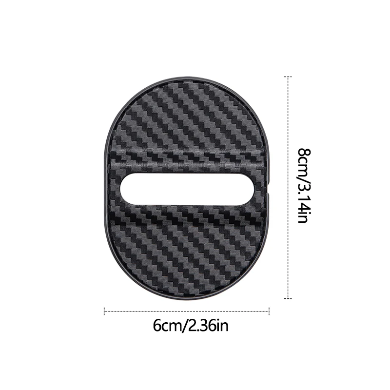 Universal carbon fiber car door lock buckle protective cover, rust proof, noise reducing, dustproof modification, protective dec