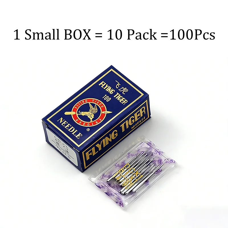 100PCS DC×1 Fly Tiger Industrial Sewing Needles, Specially for Overlock Machines Serger Machines Siruba Pegasus Juki Brother