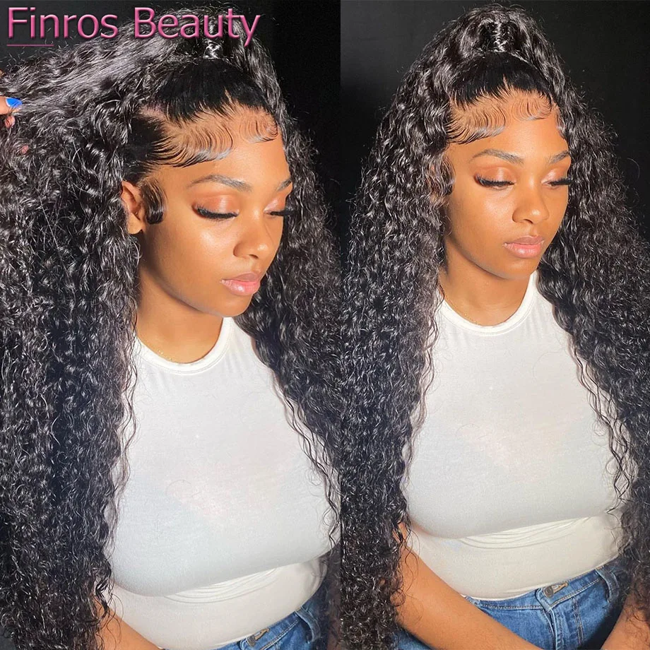 30 40Inch Curly 13x4 13x6 HD Transparent Lace Frontal Wig Brazilian Deep Wave Human Hair Lace Front Wigs For Women 250 Density