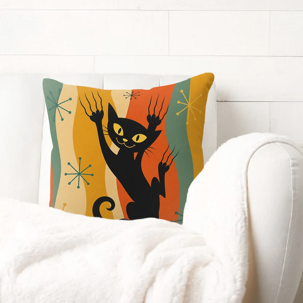 Dreamcatcher & Floral Scene Polyester Pillow Cover - Boho Style Decorative Pillowcase for Sofa, Bedroom, Living Room Decor