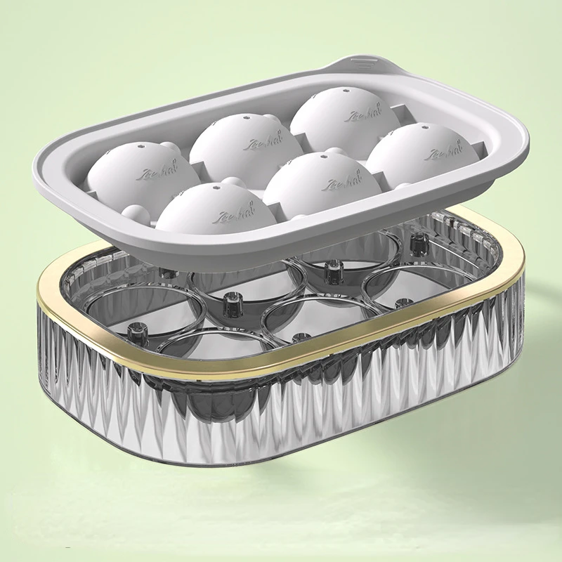Large-Capacity Spherical Ice Box New Silicone Ice Lattice Mold Food Grade Household Ice Mold With Cover Round Ice Lattice Mold view 6