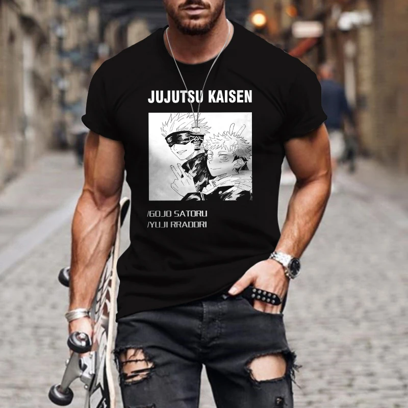 

Jujutsu Kaisen Gojo Satoru Yuji Megumi Anime 2024 New Summer Unisex Simple T Shirt Harajuku Top Tees Mens Manga Casual T Shirts