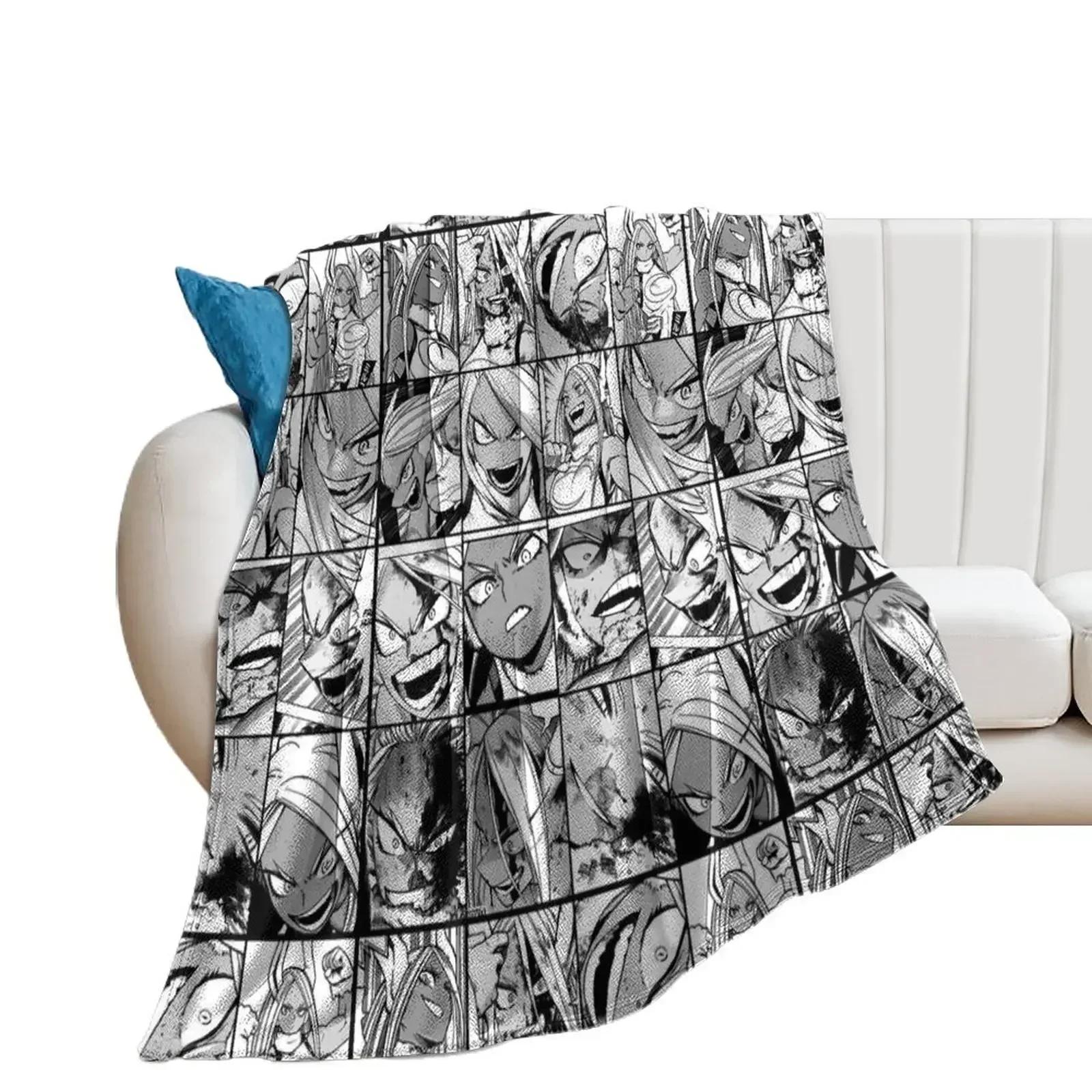 

Mirko hero collage - black and white version Throw Blanket Loose heavy to sleep Polar Blankets