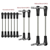 Cable de audio de Pedal de efecto de guitarra de 6 pulgadas, 12 pulgadas, 39 pulgadas, Cable Mono TS de ángulo recto de 1/4 pulgadas