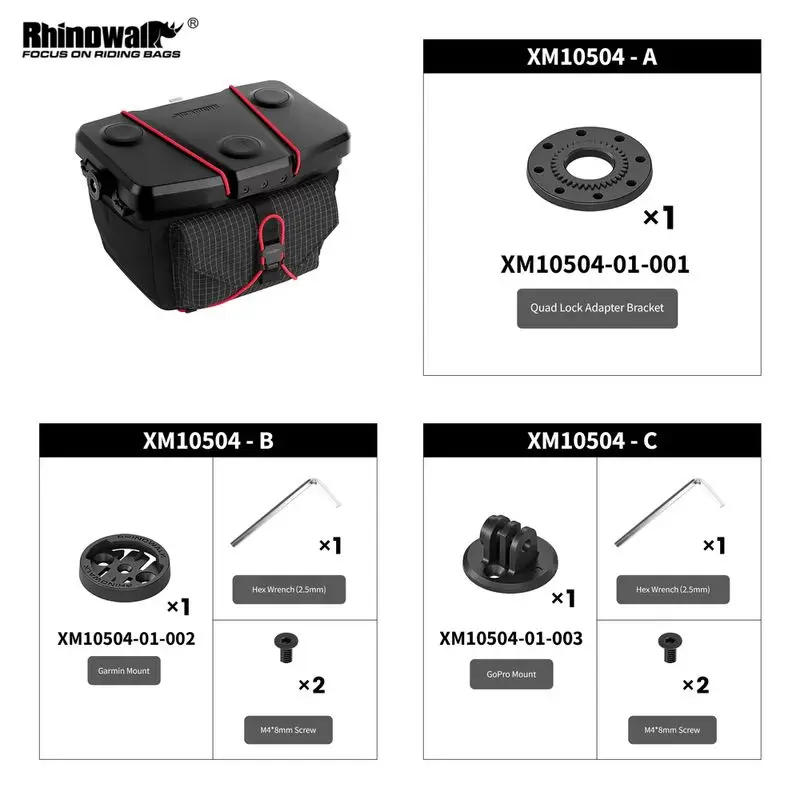 Rhinowalk X Ridgeloop Space Station Bike Handlebar Bag Accessories For BKJ0951 Bicycle Front Bag Parts