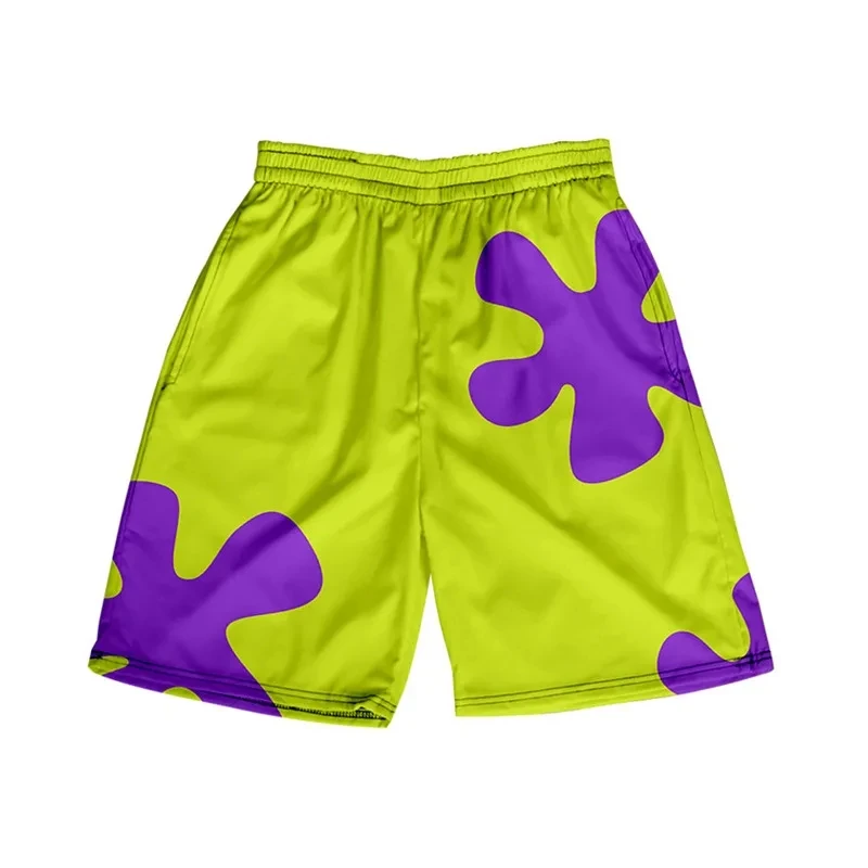 Pantalones cortos hawaianos de Bob Esponja para hombre y mujer, Shorts de dibujos animados de Patricio y Estrella, pijama informal de Anime,