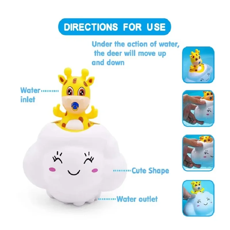 Baby Bath Toy, Bathing Cute Swimming Water Spraying Clouds Shower Bath Toy For Kids Water Playing Toy image 6