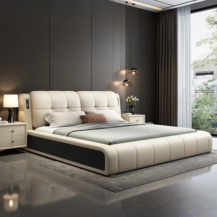 

Modern minimalist luxury master bedroom high-end atmospheric wedding bed