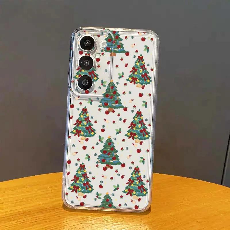 

Christmas Tree Art Phone Case For Samsung Galaxy S25 S24 S23 S22 S21 S20 S10 Lite Plus FE Edge TPU 5G Transparent