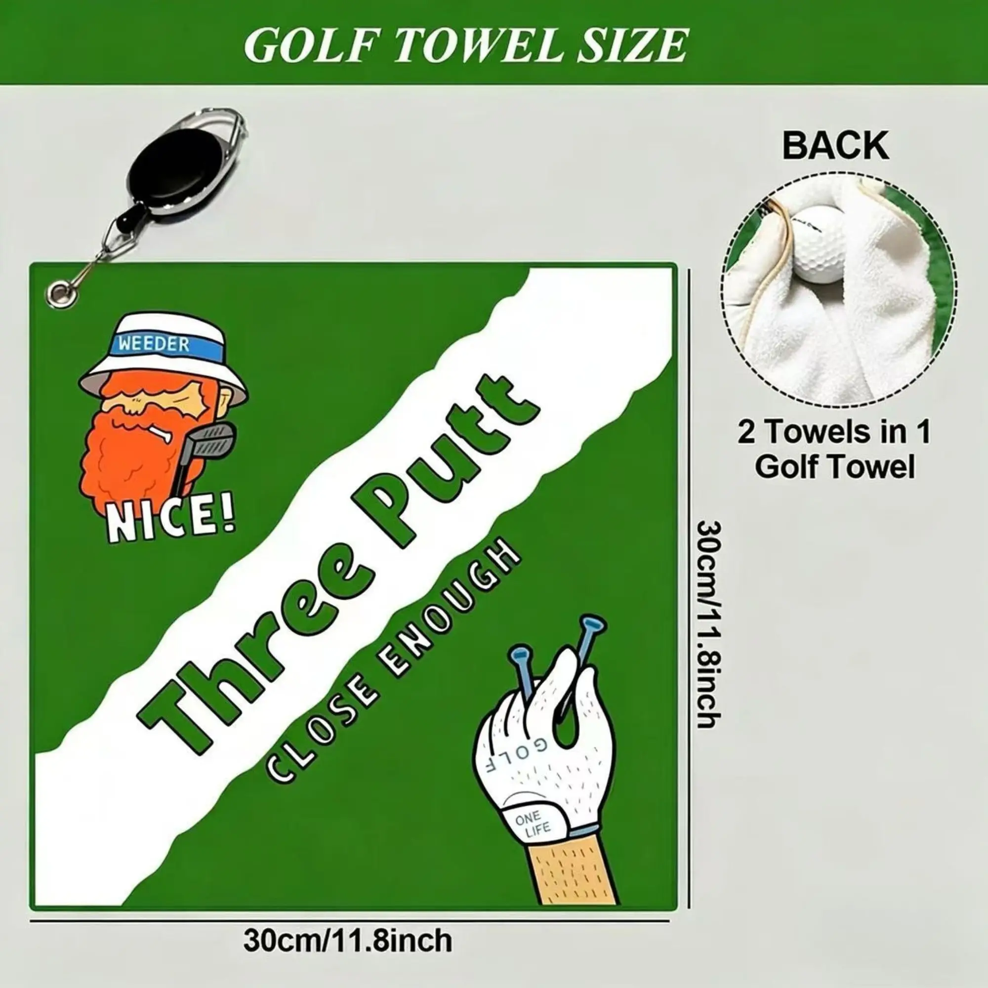 High-Quality Golf Towel, Stylish And Unique, Double-Layered And Durable, with a Retractable Hook, Quick-Drying, Super Absorbent - view 5