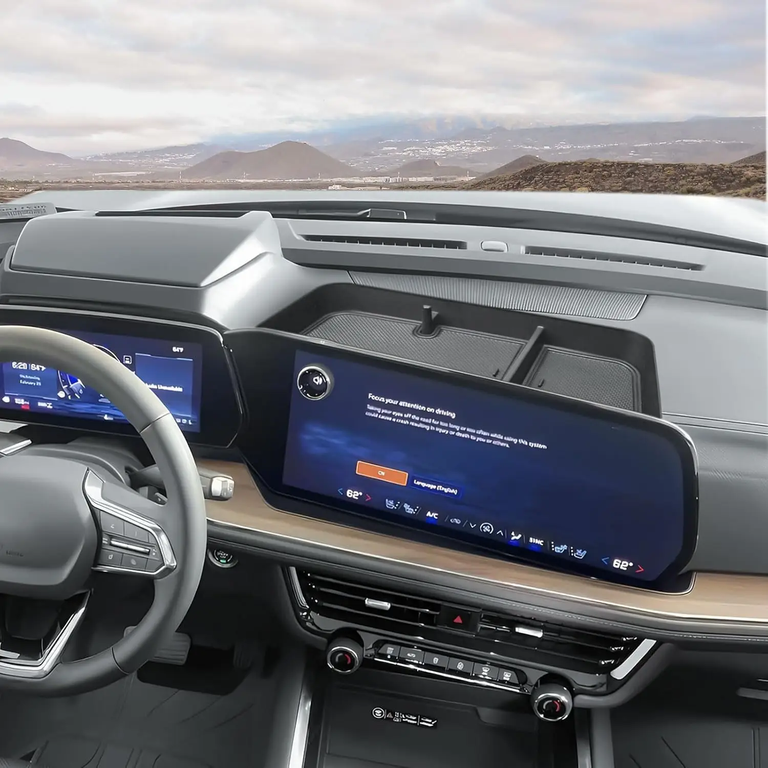 

Kptidy Center Console Dashboard Organizer for 2025 Chevy Suburban Tahoe Interior Accessories Armrest Dash Mount Car Storage Box