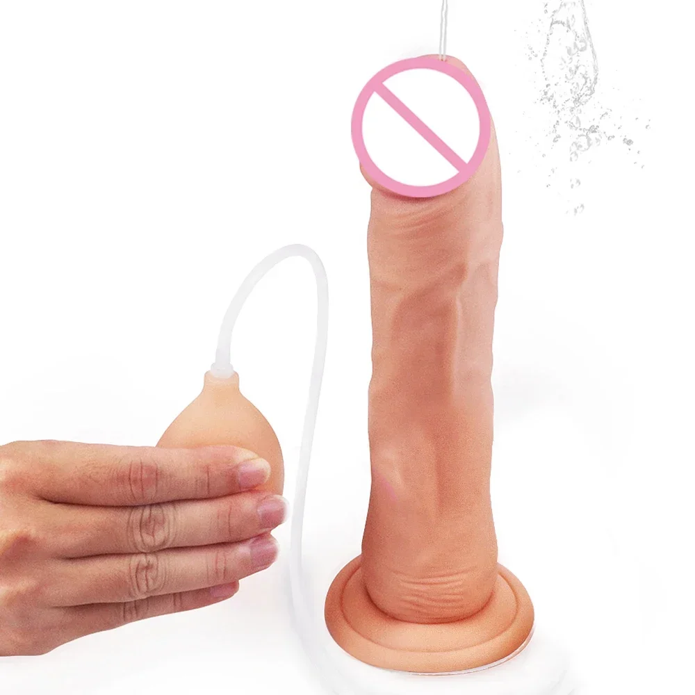 Realistic Penis Spray Water Dildo Soft Ejaculation Cock with Ball Adult Sex Toys for Women Masturbator Pussy Fake Penis Dildos view 5