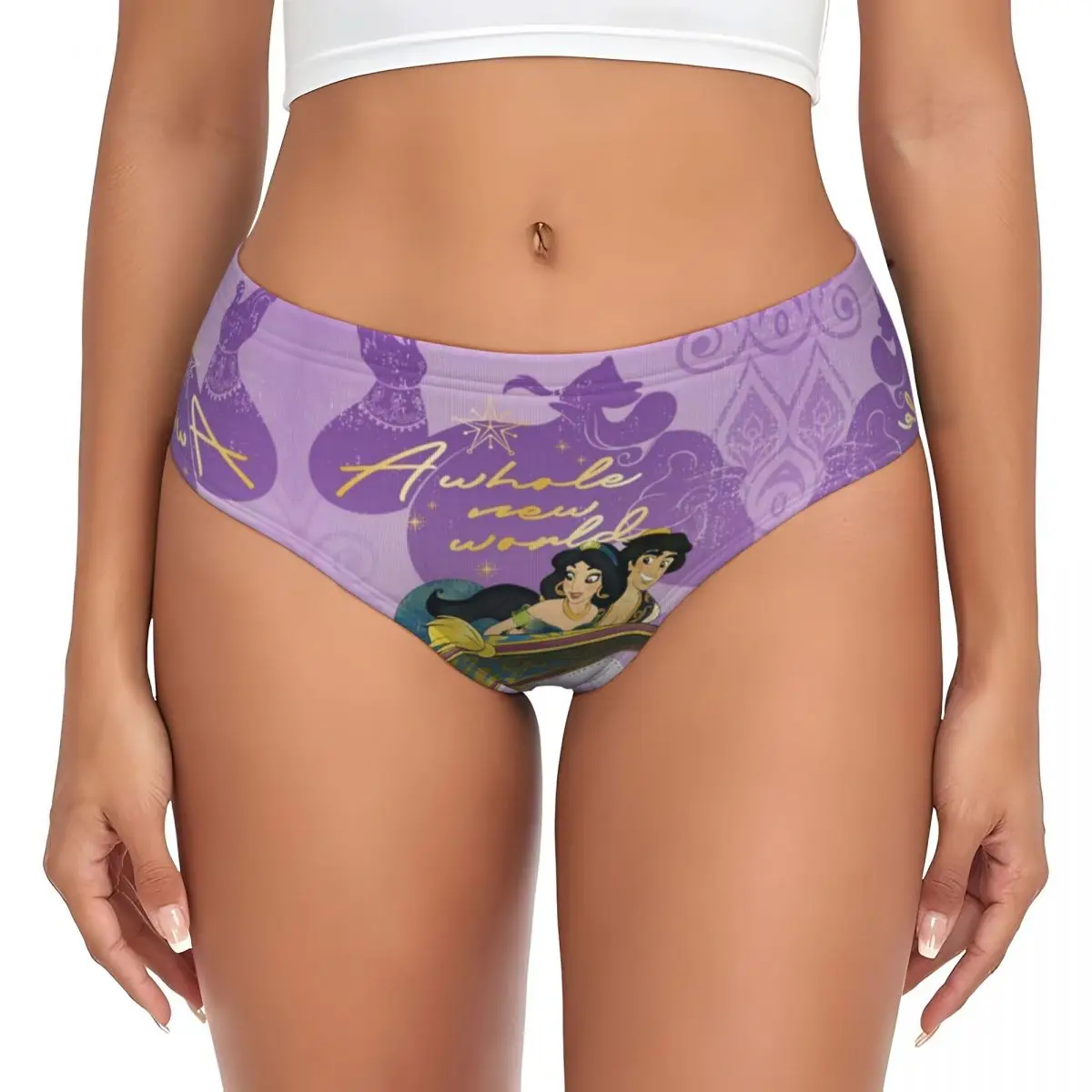 Custom Aladdin Movie Briefs Underwear Womens Comfortable Stretch Panties