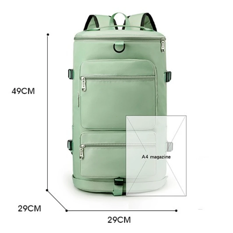 حقيبة ظهر مقاومة للماء للسفر في الهواء الطلق بكتف واحد، حقيبة سفر ذات سعة كبيرة، حقائب ظهر للياقة البدنية مع حظيرة الأحذية #6