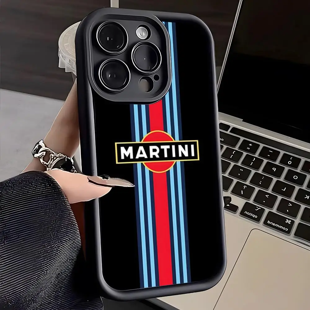 Martini Racing Horizontal Stripe Phone Case For IPhone 16 Pro Max 15 Pro 14 Plus 13 12 11 XR XS Max X 7 8 Plus Soft TPU Cover