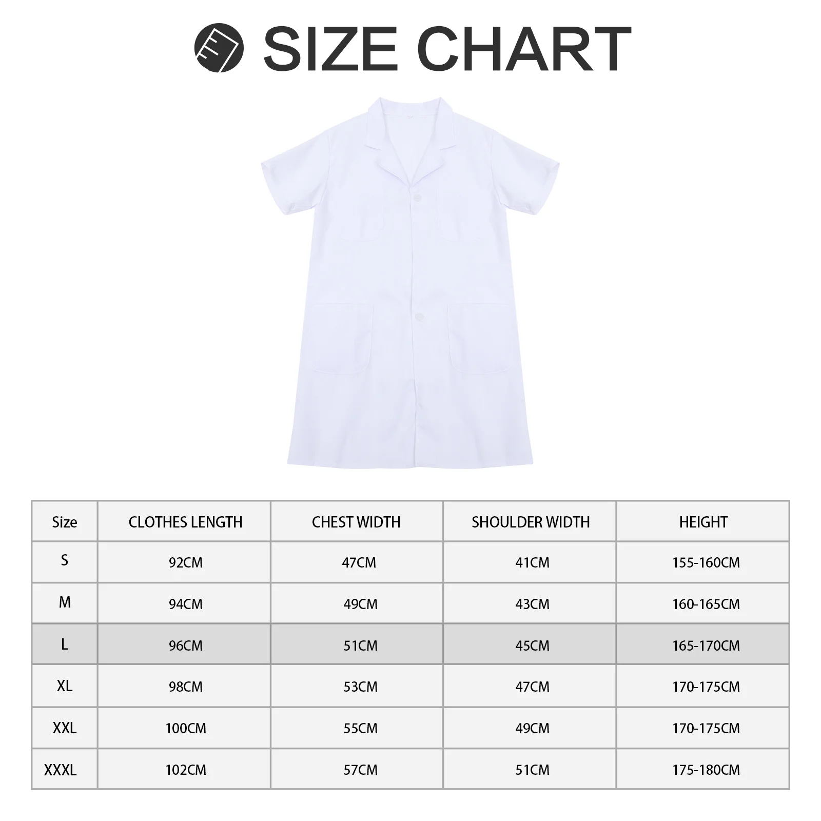 Uniforme de enfermera para mujer, vestido médico Premium blanco Xl de manga corta, ropa de enfermera profesional para trabajadores de salón de belleza